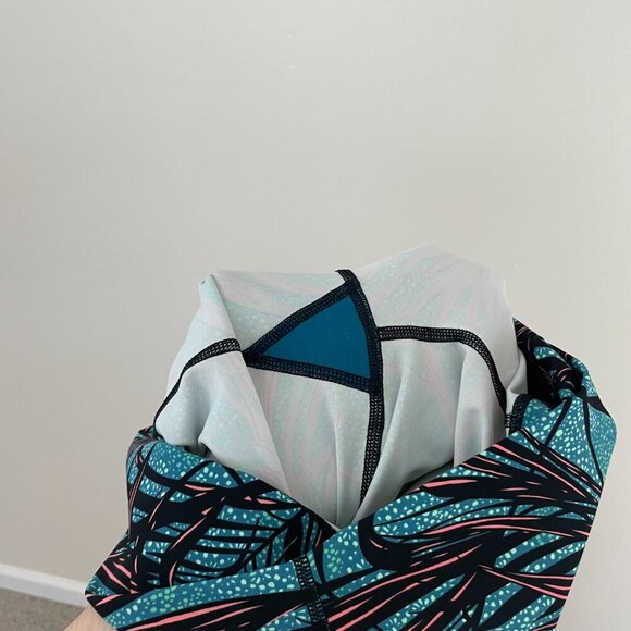 Lululemon High Times Pant Palm Lace Tofino Teal Multi Leggings Size 8 - Picture 6 of 7
